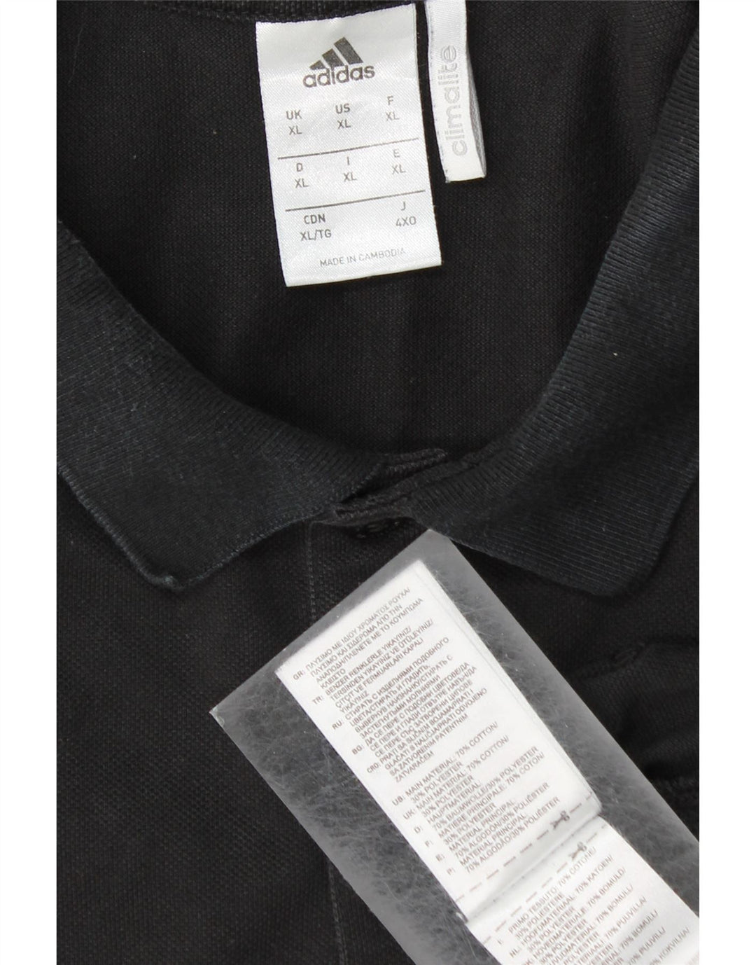 Camisa polo masculina Adidas Climalite XL preta de algodão