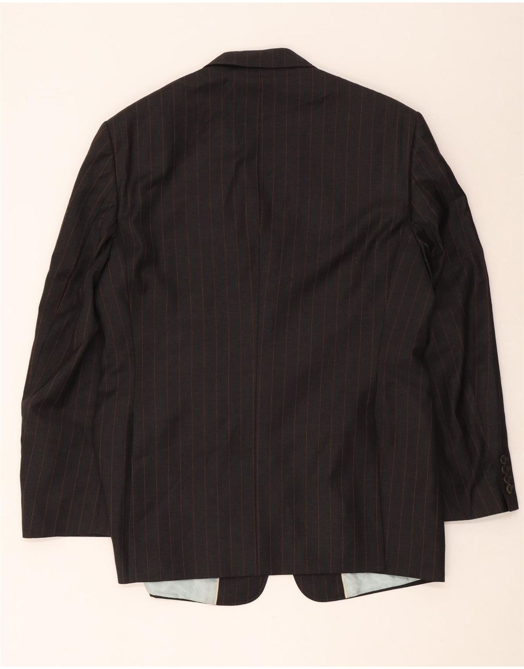 Jaqueta blazer masculina Ted Baker com 3 botões EU 42 XL lã listrada cinza