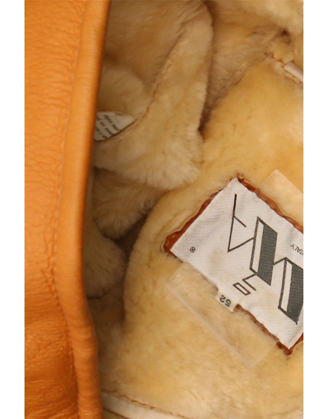 Jaqueta masculina VINTAGE Shearling IT 52 XL Bege Shearling