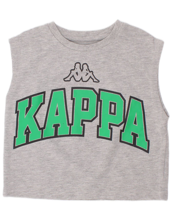 Top Kappa Girls Crop Graphic 3-4 Anos Cinza Salpicado