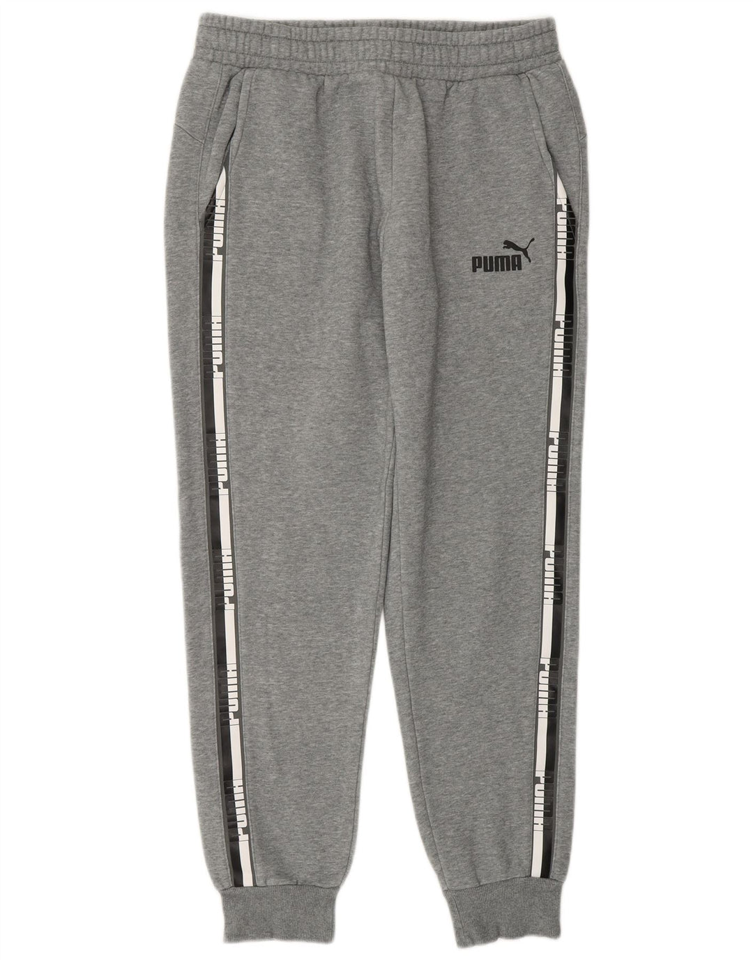 Calça esportiva masculina Puma Graphic Joggers cinza médio algodão manchado