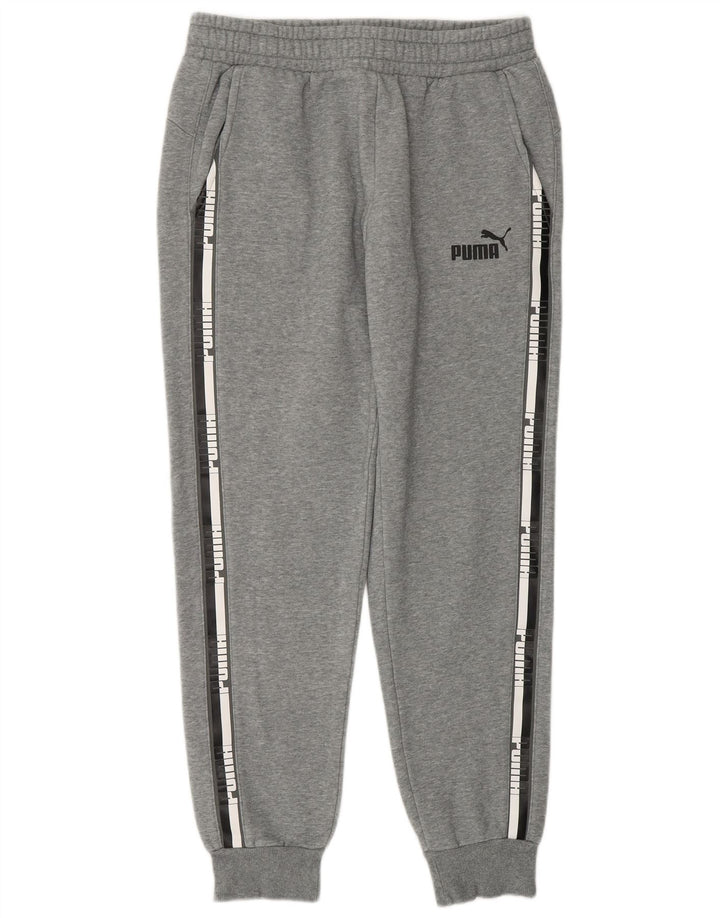 Calça esportiva masculina Puma Graphic Joggers cinza médio algodão manchado