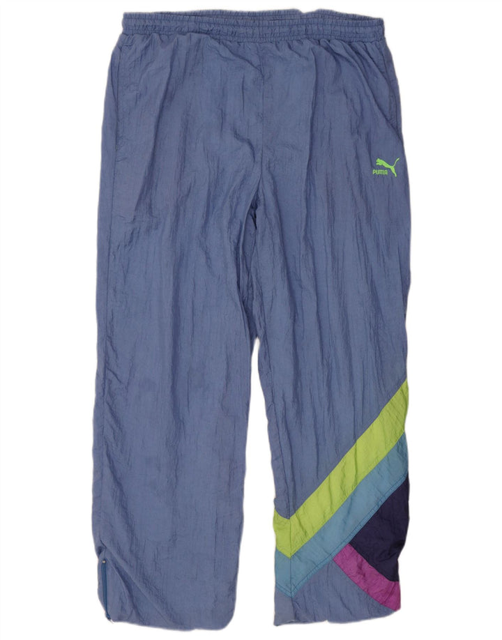 Calça de treino masculina Puma grande azul colorblock poliamida