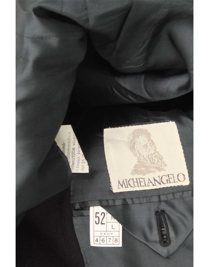 Jaqueta blazer masculina Michelangelo com 3 botões IT 52 XL lã azul marinho