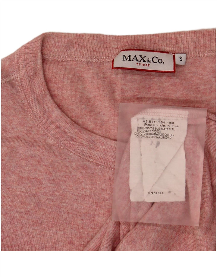 Top feminino de manga comprida Max & Co. Reino Unido 10 algodão rosa pequeno