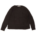 Zara Suéter feminino oversized com gola redonda Reino Unido 10 pequeno preto viscose