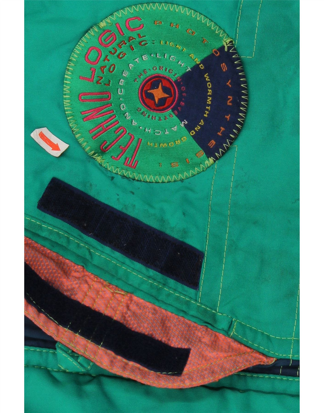 Jaqueta de esqui masculina com capuz Colmar IT 52 grande bloco colorido verde