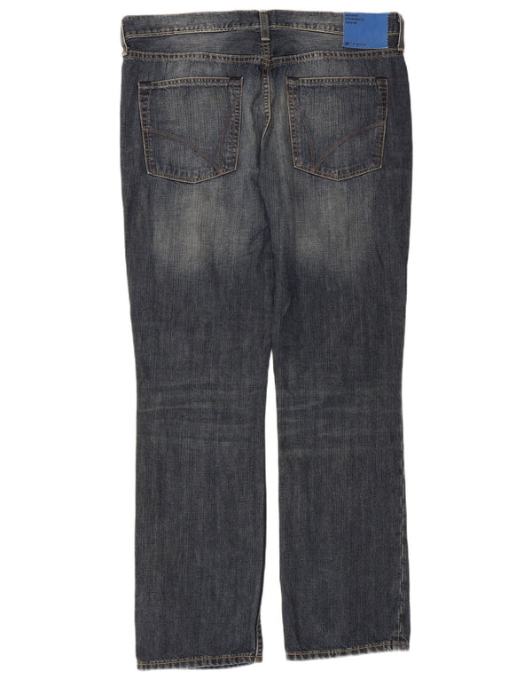 ADIDAS Mens Straight Jeans W36 L32 Azul Marinho