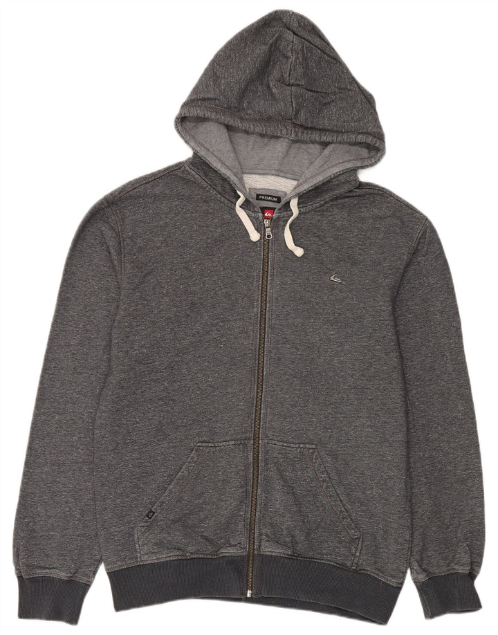 Suéter masculino Quiksilver Premium Zip com capuz de algodão cinza médio