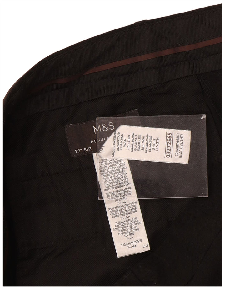 Calça chino masculina Marks & Spencer reta regular fit W32 L29 preta