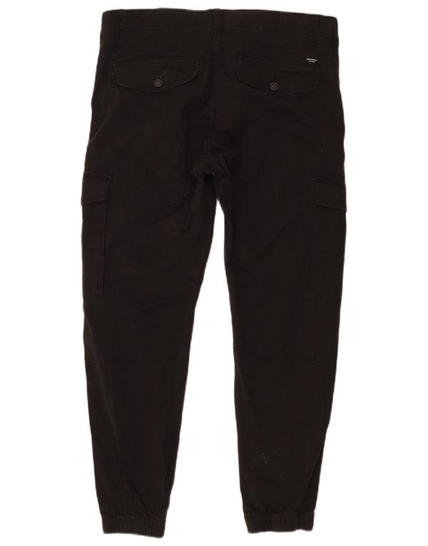 Calça cargo masculina Jack & Jones Tapered Joggers W34 L26 algodão preto