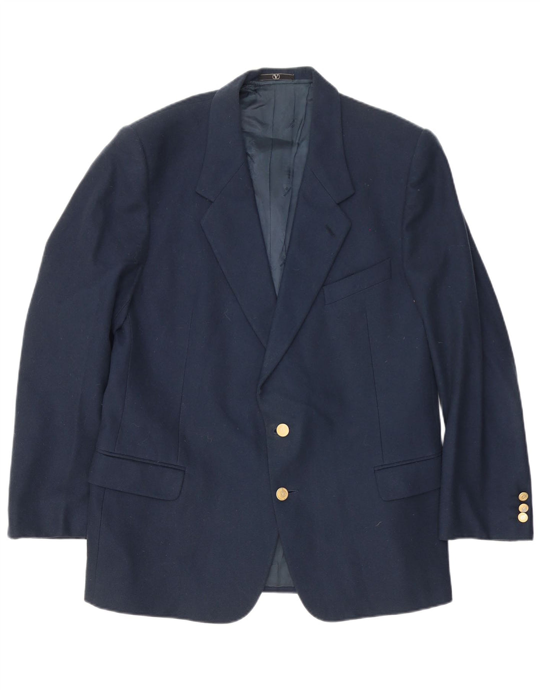 Jaqueta Blazer Masculina Valentino com 2 Botões Reino Unido 40 Grande Azul Marinho