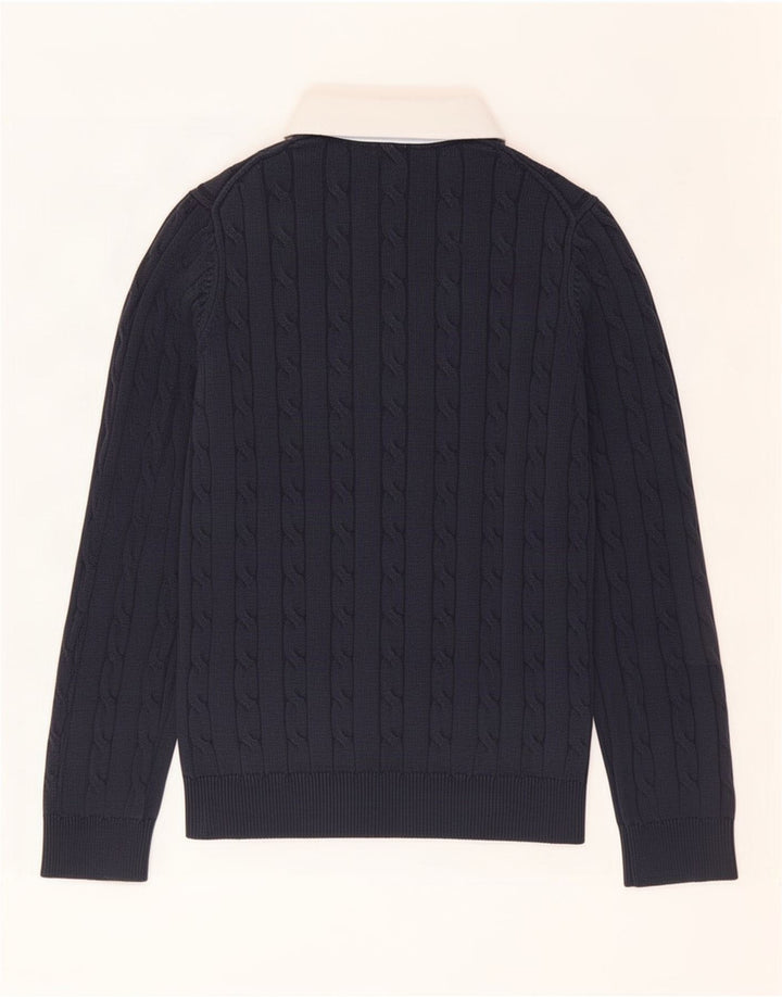 Suéter masculino Gant com gola polo pequeno azul marinho