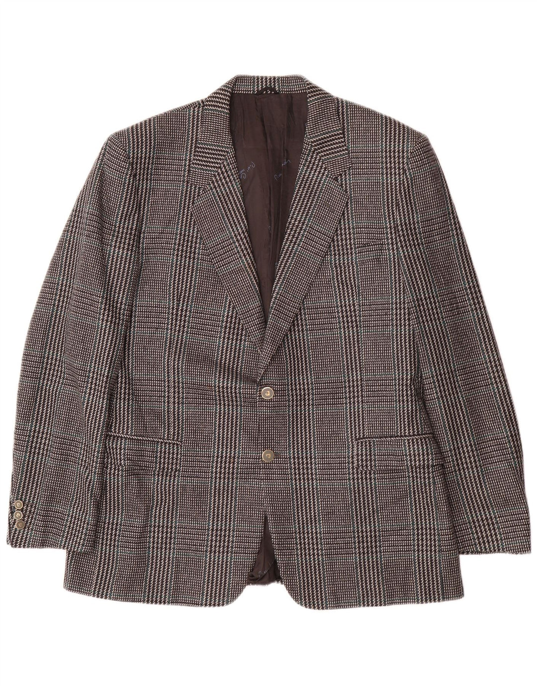 Jaqueta blazer masculina Pierre Cardin com 2 botões IT 54 2XL cinza xadrez lã clássica