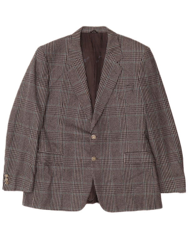 Jaqueta blazer masculina Pierre Cardin com 2 botões IT 54 2XL cinza xadrez lã clássica
