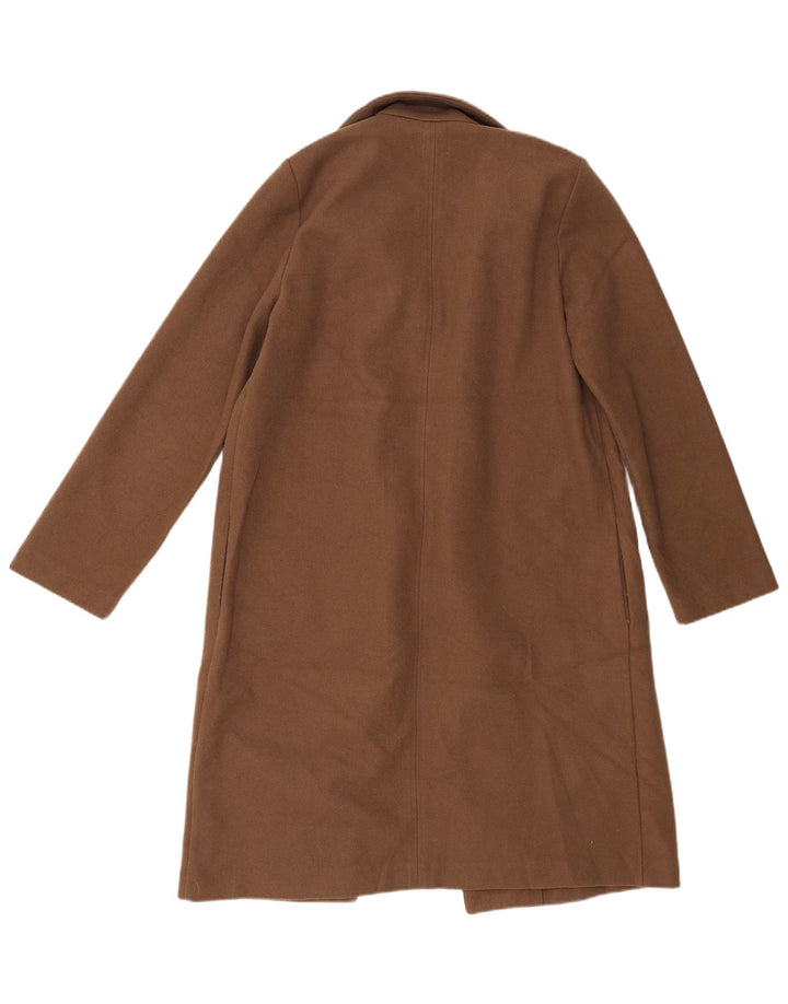 Sobretudo aberto feminino Zara UK 16 grande poliéster marrom