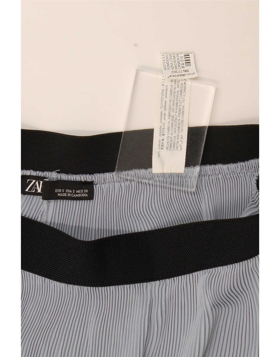 Zara Calça Cullotes Capri Feminina Pequena W26 L22 Azul Poliéster