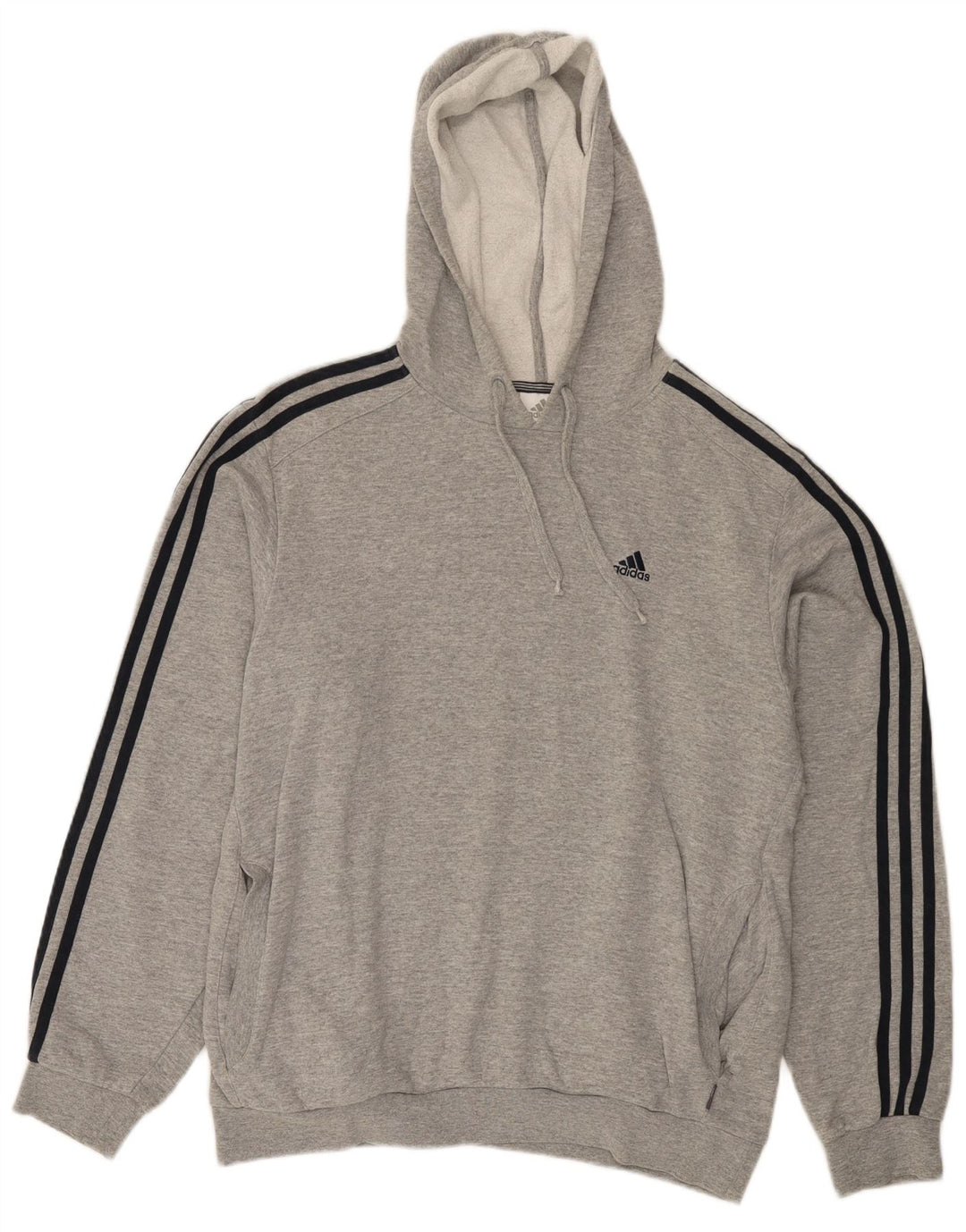 Adidas Mens Hoodie Jumper Médio Cinza Algodão Flecked