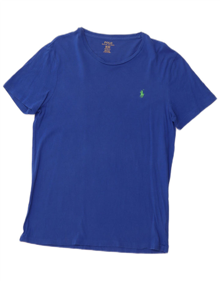 POLO RALPH LAUREN Camiseta masculina de ajuste personalizado Top médio algodão azul