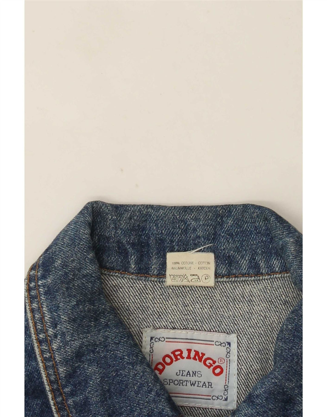 Jaqueta jeans feminina Doringo UK 10 algodão azul pequeno