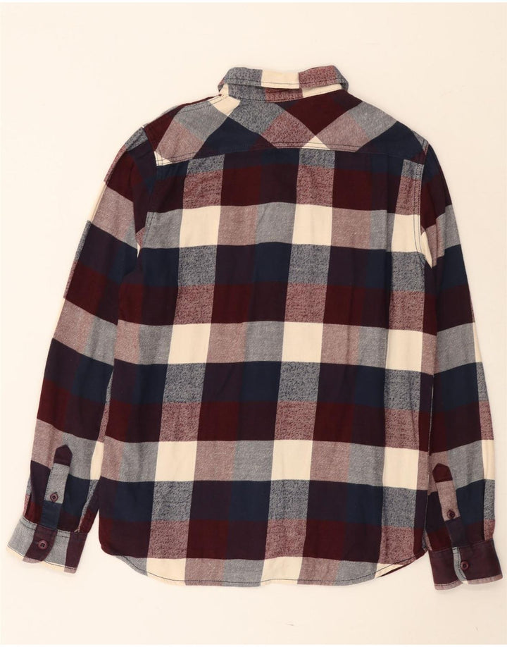 Vans Camisa masculina de flanela pequena xadrez multicolorida de algodão