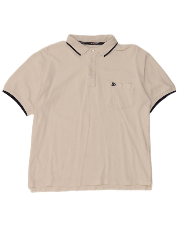 Camisa polo masculina SUPERGA branca média