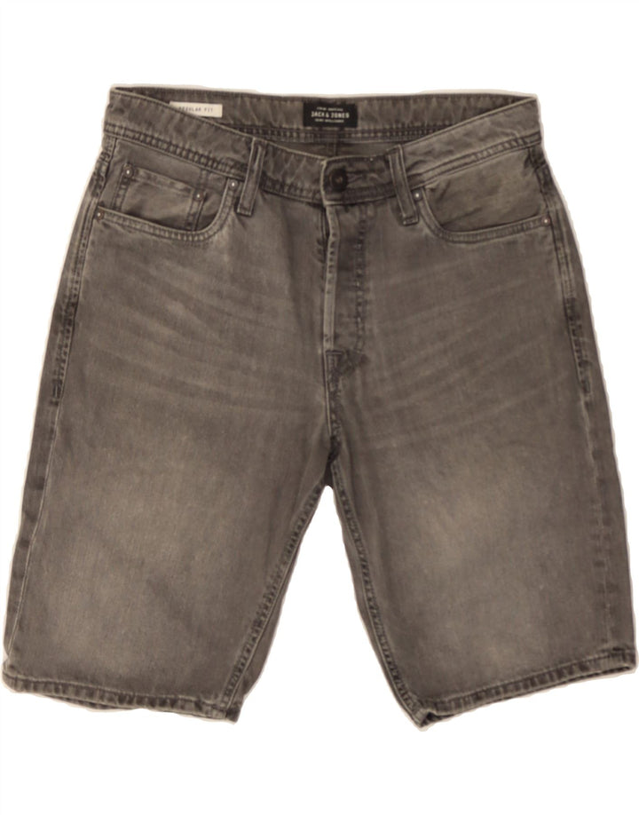 JACK & JONES Mens Regular Fit Denim Shorts Small W29  Grey Cotton Vintage Jack & Jones and Second-Hand Jack & Jones from Messina Hembry 