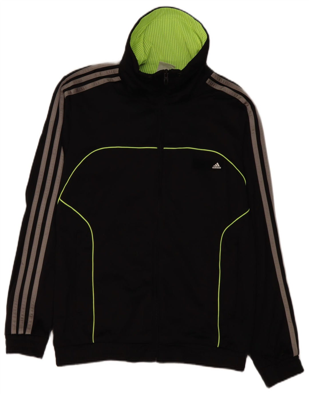 ADIDAS Mens Graphic Tracksuit Top Jacket UK 36/38 Pequeno Preto