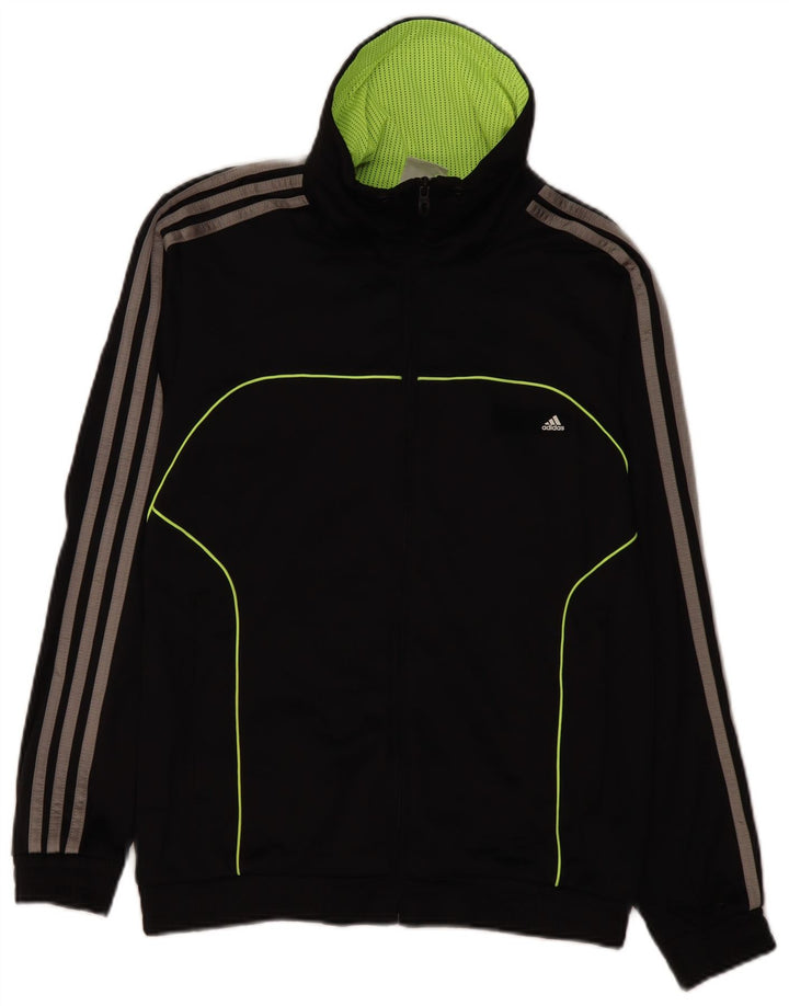 ADIDAS Mens Graphic Tracksuit Top Jacket UK 36/38 Pequeno Preto