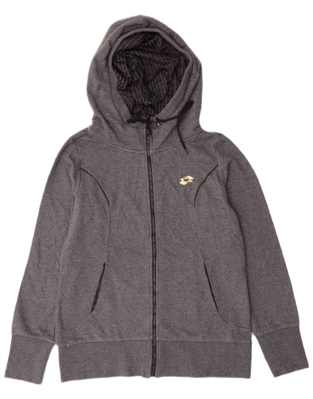 Suéter feminino com capuz e zíper LOTTO Reino Unido 16 grande cinza