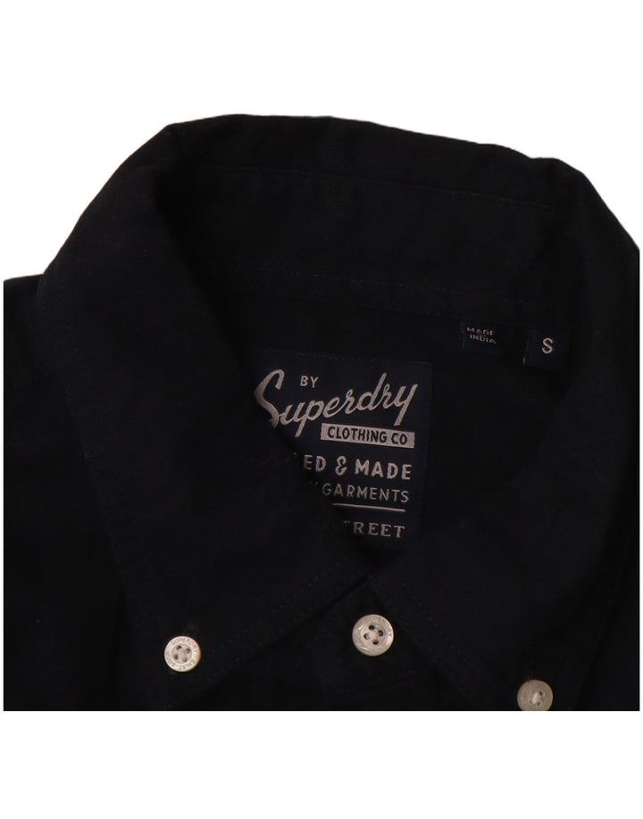 Camisa masculina SUPERDRY pequena azul marinho algodão