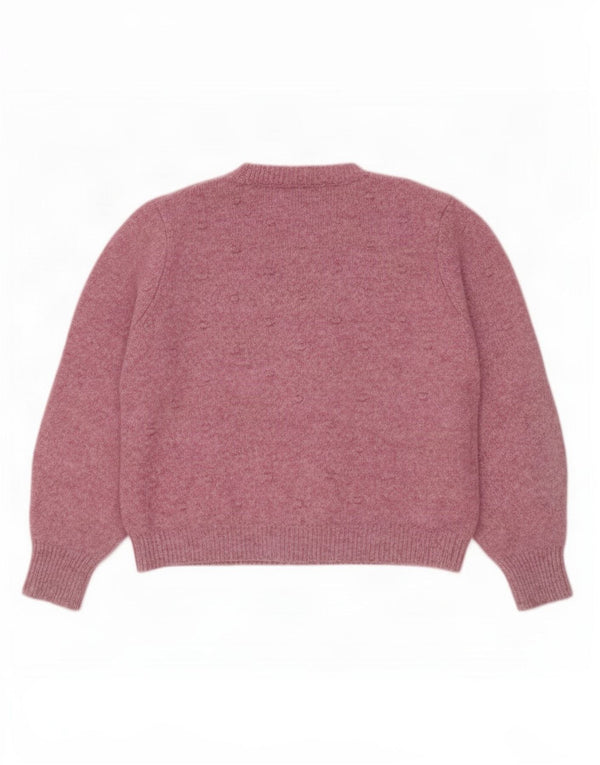 Suéter feminino Marks & Spencer com gola redonda Reino Unido 16 grande rosa manchado