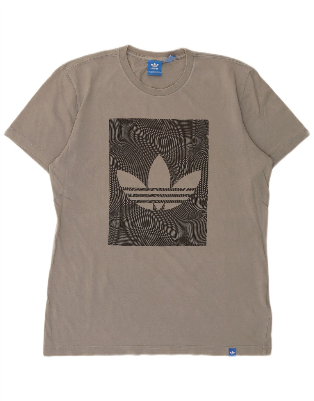 Camiseta masculina ADIDAS com estampa gráfica cinza médio algodão