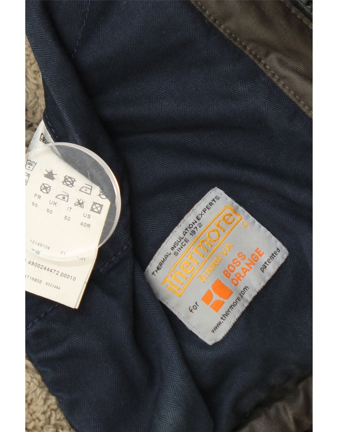 Jaqueta militar masculina HUGO BOSS IT 50 grande algodão marrom