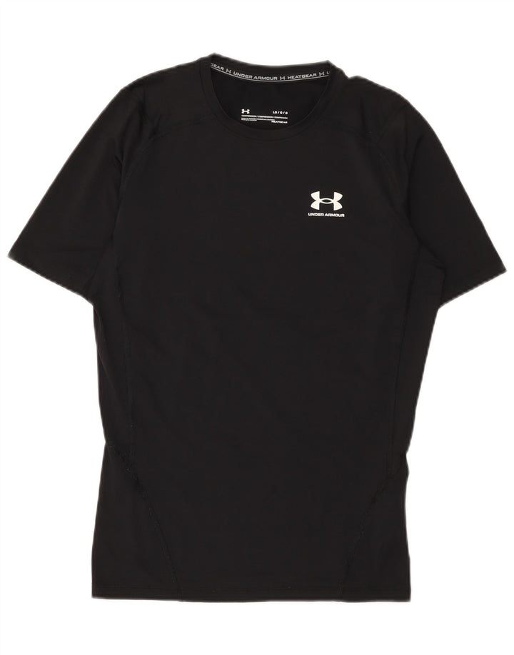 Camiseta de compressão masculina Under Armour grande poliéster preto
