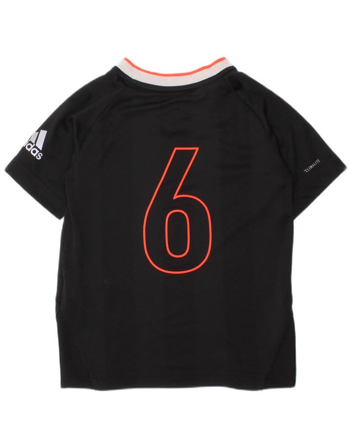 Camiseta Adidas Menino Climalite Top 4-5 Anos Pequeno Poliéster Preto