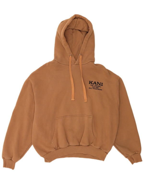 Karl Kani Womens Graphic Oversized Hoodie Jumper UK 14 Medium Brown Cotton