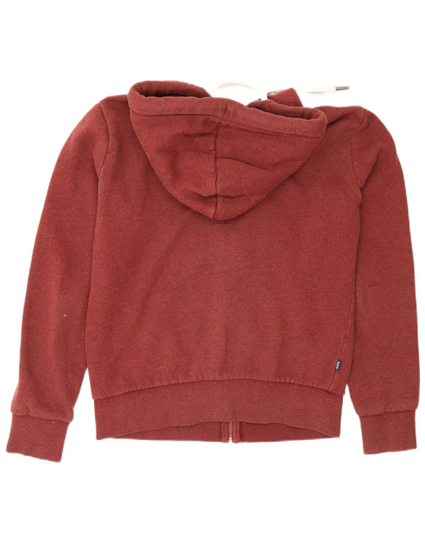 Suéter masculino Superdry Regular Fit com capuz e zíper pequeno algodão Borgonha