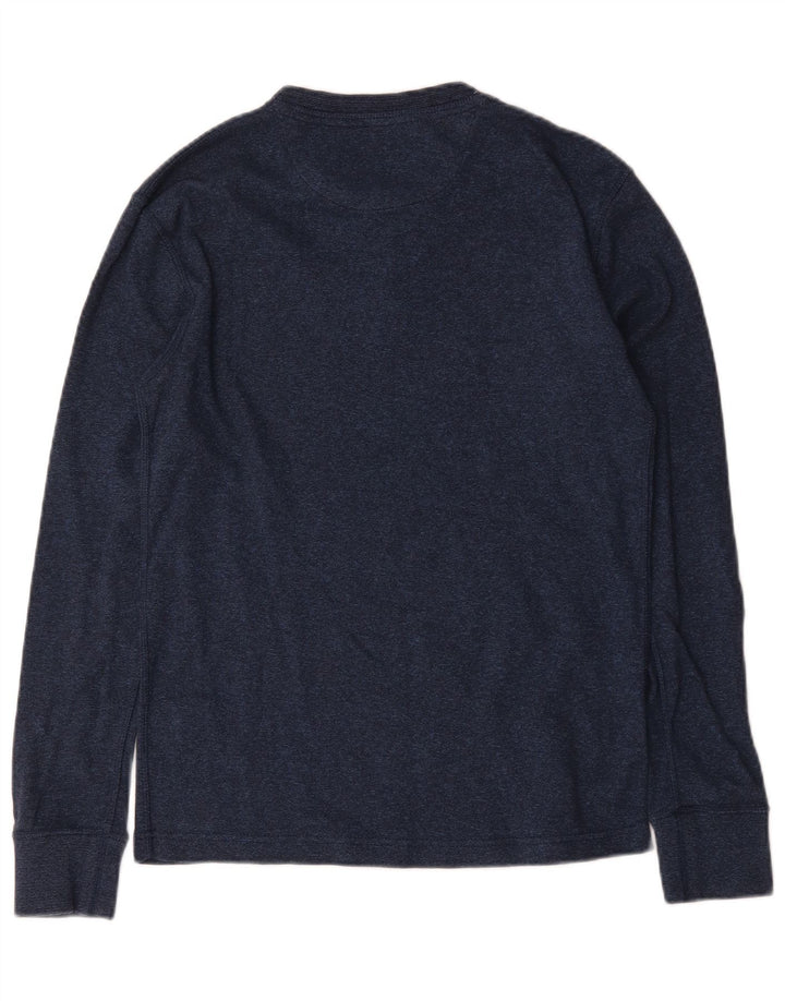 Top masculino Superdry manga comprida médio algodão azul marinho