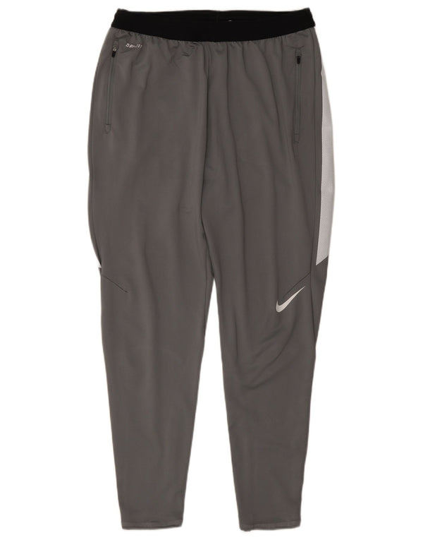 Calça de treino masculina Nike Dri Fit grande cinza colorblock poliéster