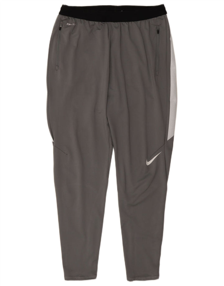 Calça de treino masculina Nike Dri Fit grande cinza colorblock poliéster