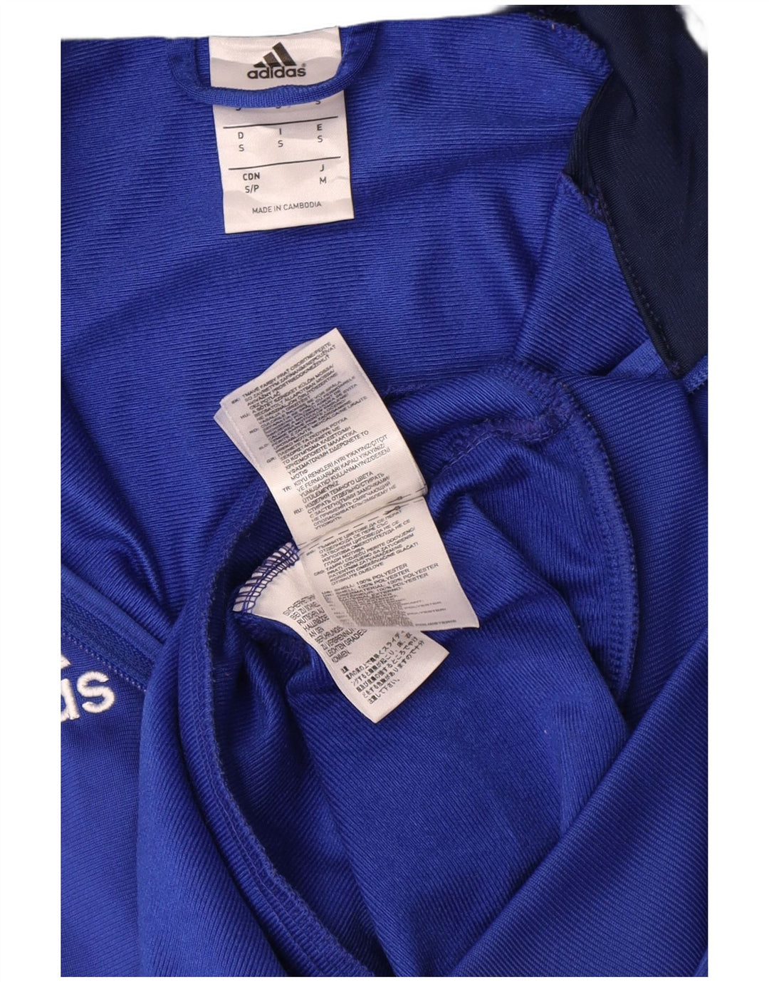 Adidas Mens Graphic Tracksuit Top Jacket Pequeno Azul Colorblock Poliéster
