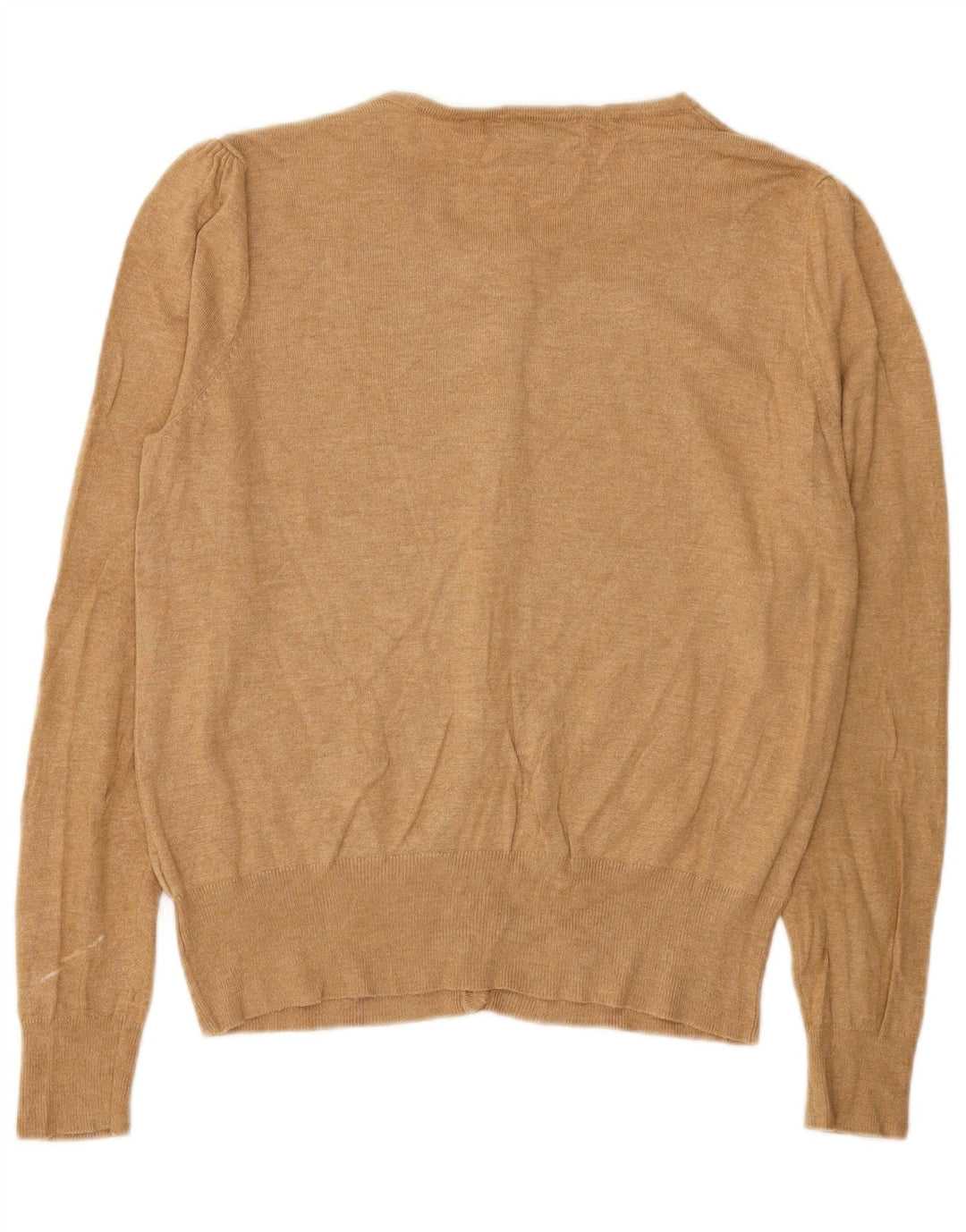 Suéter cardigã feminino Marks & Spencer Reino Unido 14 grande viscose bege