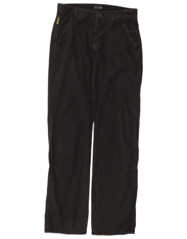 Calças Chino retas masculinas Armani W31 L33 algodão azul marinho