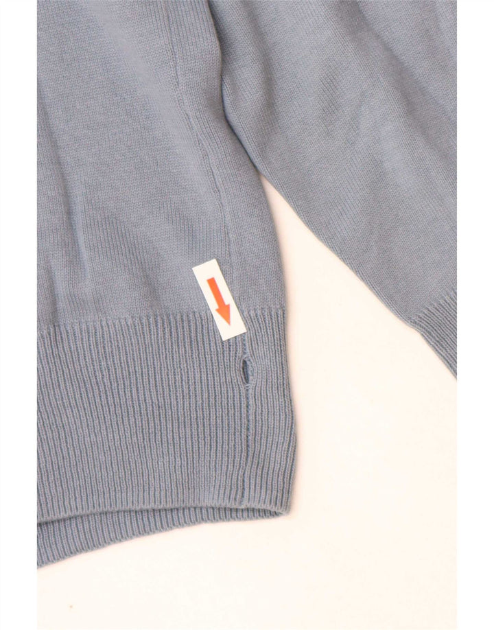 Suéter masculino Marks & Spencer com gola redonda, grande algodão azul