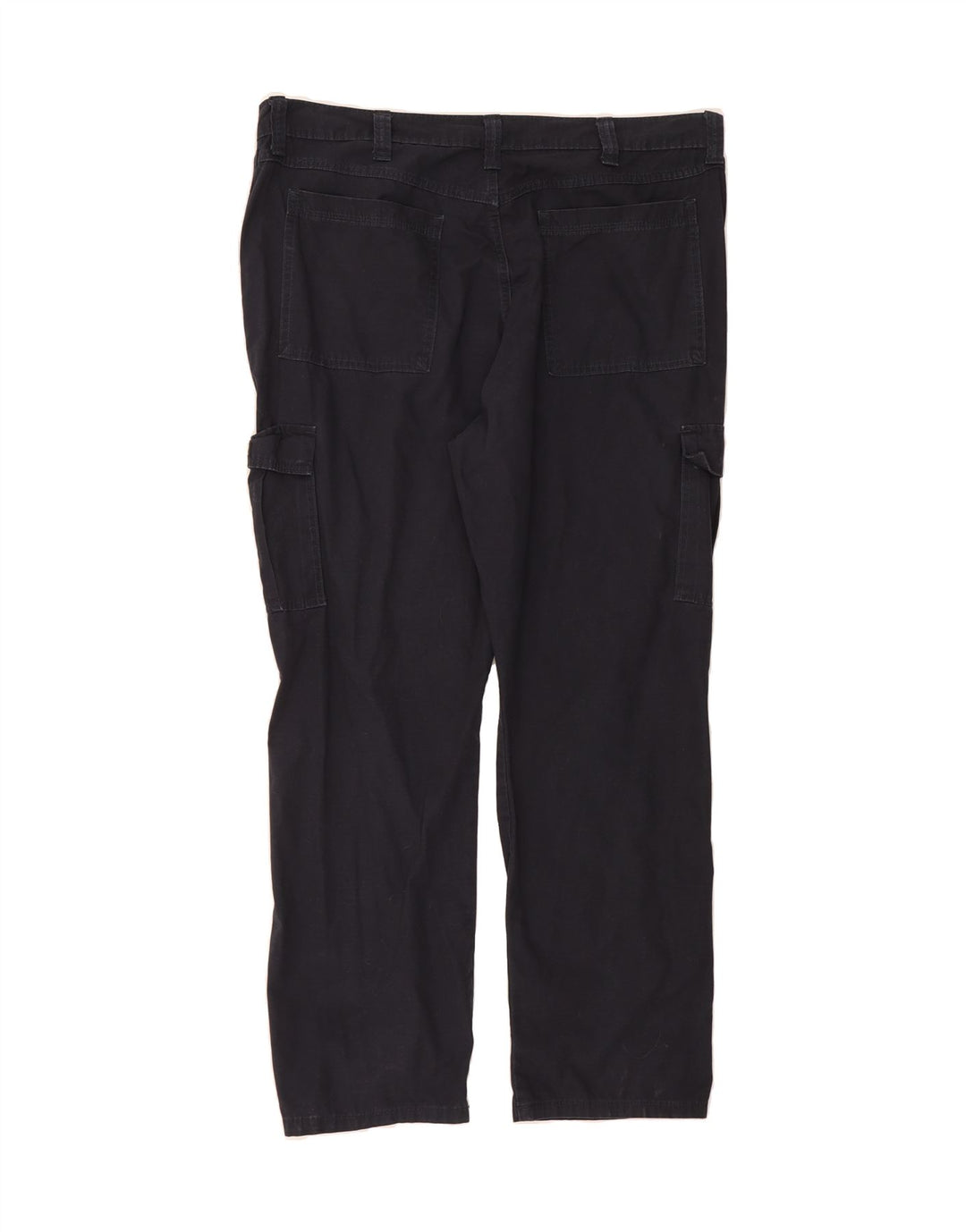 VINTAGE Mens Straight Cargo Trousers W40 L32 Navy Blue Cotton Vintage Vintage and Second-Hand Vintage from Messina Hembry 