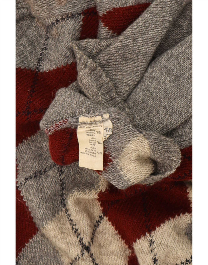 Suéter masculino Rodes com gola redonda IT 48 cinza médio argyle/diamante
