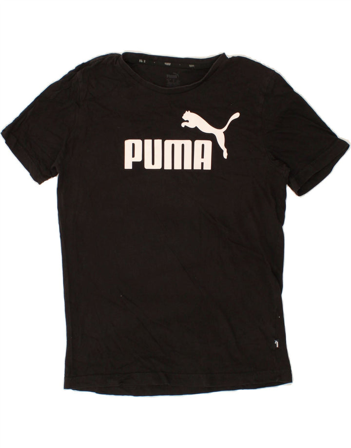 PUMA Mens Graphic T-Shirt Top Medium Black Cotton | Vintage Puma | Thrift | Second-Hand Puma | Used Clothing | Messina Hembry 