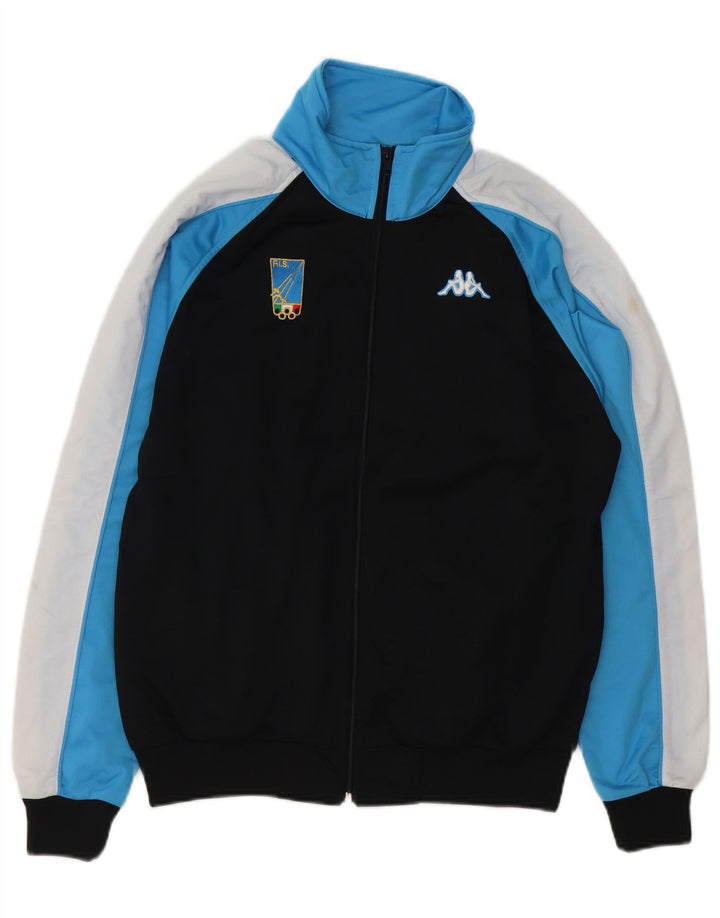 Kappa Mens Italia Tracksuit Top Jacket Pequeno Preto Colourblock Poliéster