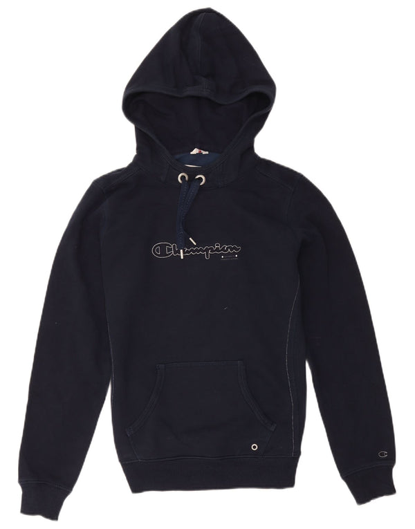 Jumper feminino com capuz gráfico Champion UK 14 grande azul marinho